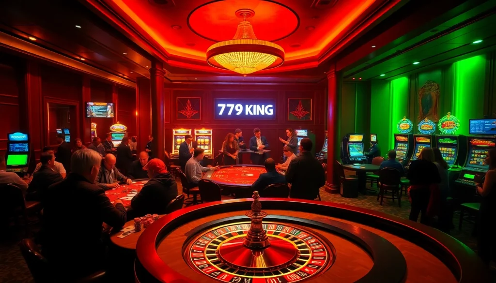 Experience thrilling gameplay at the 79KING casino with poker chips and slot machines in action.